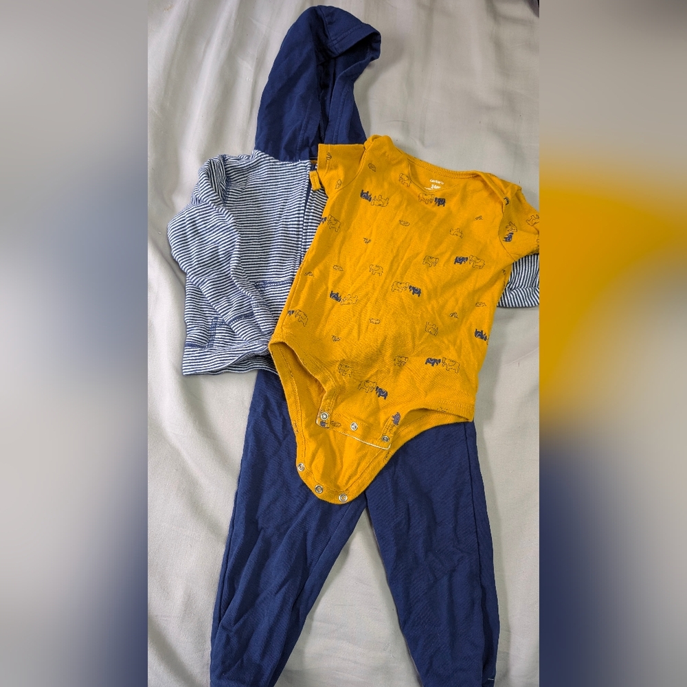 Carter's Yellow and Navy Bodysuit Set